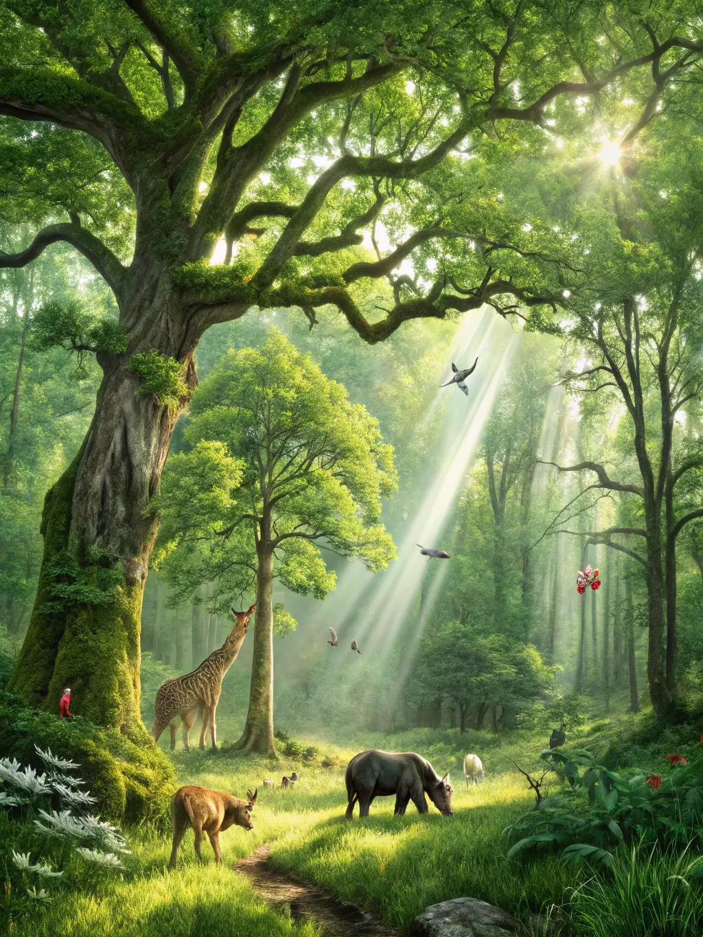 An image representing environmental issues, such as a lush forest or a renewable energy farm, used to highlight the environmental podcasts on The Global Village Report.